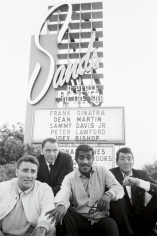 Bob Willoughby, Rat Pack rogues Peter Lawford, Frank Sinatra, Sammy Davis Jr. and Dean Martin photographed at the Sands Hotel in Las Vegas, 1960