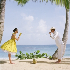 Rodney Smith, Saori and Jimmy Drinking from a Coconut, Dominican Republic, 2010