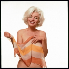 Bert Stern, Marilyn Monroe, “The Last Sitting”, Striped Scarf, Smiling