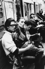 Stephanie Pfriender Stylander, Kate Moss and Marcus Schenkenberg on the C train, New York, Italian Harper's Bazaar, 1992
