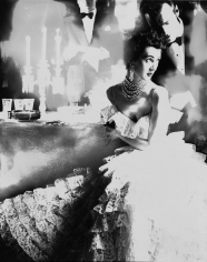 Lillian Bassman, In This Year of Lace, Dovima, Dress by Jane Derby, The Plaza Hotel, New York, Harper's Bazaar, October 1951