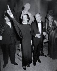 Ron Galella, Diana Vreeland and Pierre Cardin attend The Metropolitan Museum's Costume Institute Gala Exhibition of "La Belle Epoque", 1982