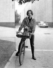 Sid Avery, Audrey Hepburn on her Bike at Paramount Studios, 1957