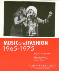 Music and Fashion: 1965 - 1975, Exhibition Invitation