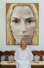 Slim Aarons, Mercedes Herrera de Benacerraf, 1987: At her villa “Quinta Mercedes”, Formentor, Spain