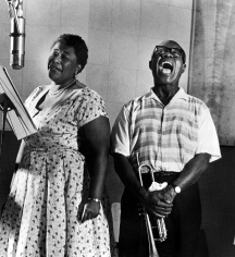 Phil Stern, Ella Fitzgerald and Louis Armstrong, 1952