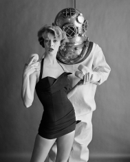 William Helburn, Jean Patchett and Hard Hat Diver, Cole of California, 1954