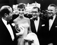 Phil Stern, Cole Porter, Audrey Hepburn, Irving Berlin and unidentified, early 1950s