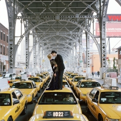 Rodney Smith, Edythe and Andrew Kissing on Top of Taxis, New York City, NY, 2008