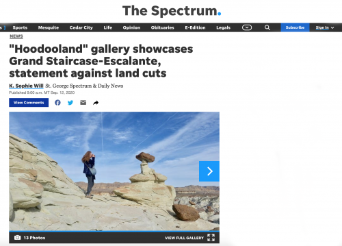 "Hoodooland" gallery showcases Grand Staircase-Escalante, statement against land cuts